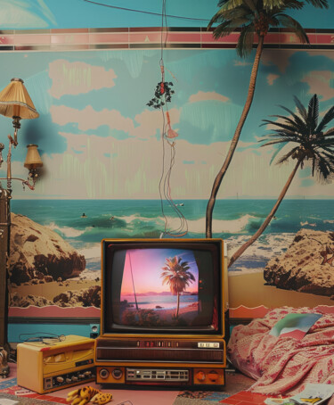 Arts numériques intitulée "Broadcast: Utopia." par Nathan Fischer, Œuvre d'art originale, Image générée par l'IA