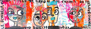 绘画 标题为“Les Bulles de Savon” 由Roger.M, 原创艺术品, 丙烯 安装在木质担架架上