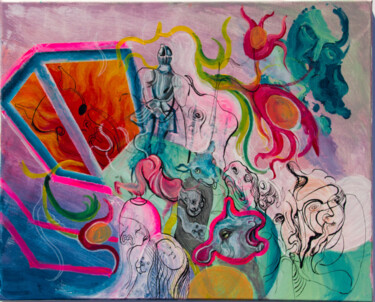 Painting titled "Flowers of Evil fir…" by Laetitia Roling, Original Artwork, Acrylic