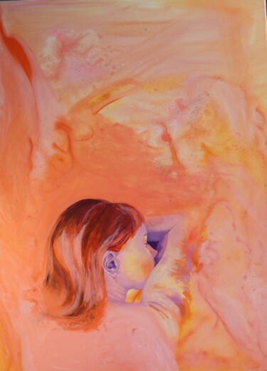 Peinture intitulée "Dormir comme un bébé" par Roja, Œuvre d'art originale, Acrylique