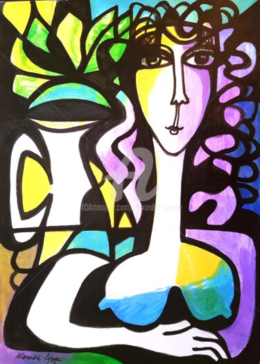 Peinture intitulée "Violette" par Alexandre Lepage, Œuvre d'art originale, Acrylique