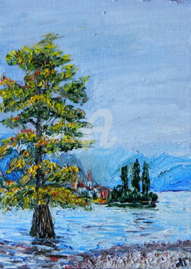 Pittura intitolato "Лиственница" da Andrei Gudkov, Opera d'arte originale, Olio