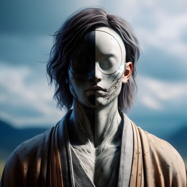数字艺术 标题为“100 Faces of God_001” 由Александр Погодин, 原创艺术品, AI生成的图像