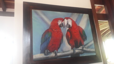 제목이 "GUACAMAYAS ROJAS"인 그림 El Arte Hecho A Mano로, 원작, 아크릴
