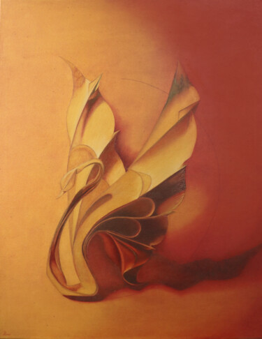 Painting titled "Золотой лебедь" by Romina Gorosko, Original Artwork, Oil Mounted on artwork_cat.