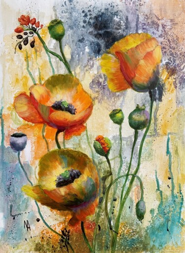 绘画 标题为“Flower Symphony No.…” 由Natalie Aleksejeva (NatalieVerve), 原创艺术品, 丙烯