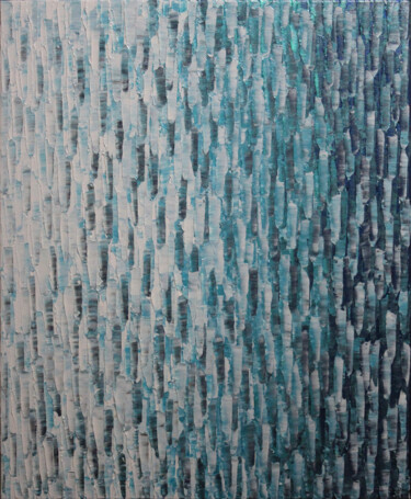 Fondu couleur blanc bleu clair. Schilderij getiteld "Fondu couleur blanc…" door Jonathan Pradillon, Origineel Kunstwerk, Acryl Gemonteerd op Frame voor hout…