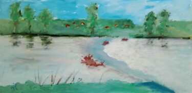 Peinture intitulée "barrage" par Hervé Rayot, Œuvre d'art originale, Acrylique