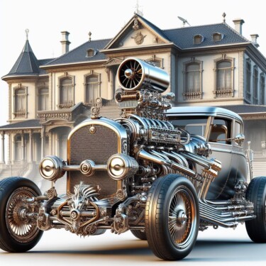 数字艺术 标题为“Steampunk automobil…” 由Steampunker_ukraine, 原创艺术品, 数字油画