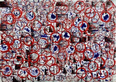 Imprints of war: shadows that watch Peinture intitulée "Imprints of war: sh…" par Maksym Kulikov, Œuvre d'art originale, Acrylique