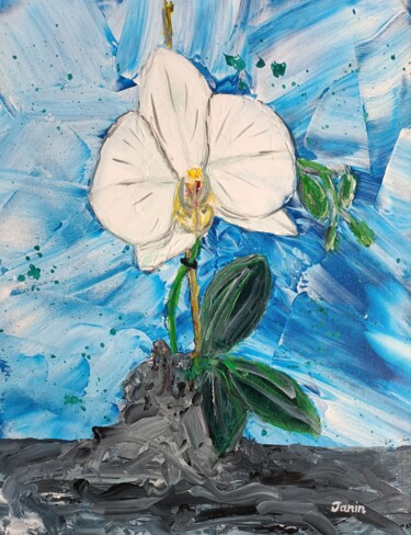 Peinture intitulée "L'orchidée sauvage" par Xavier Laurent Janin, Œuvre d'art originale, Acrylique Monté sur Châssis en bois