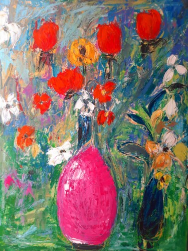 绘画 标题为“#Jour#ouvre#visage#” 由Sandra Land, 原创艺术品, 油