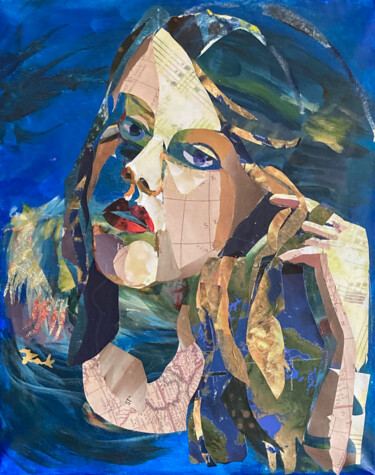 Collages intitulée "Listening" par Joanna Zakrzewski, Œuvre d'art originale, Collages