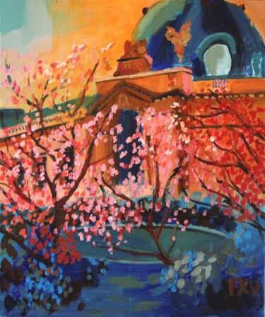 Péristyle du Petit Palais. Paris. Avril 2024. Peinture intitulée "Péristyle du Petit…" par Francois Xavier Vaudeleau, Œuvre d'art originale, Acrylique Monté sur Châssis e…