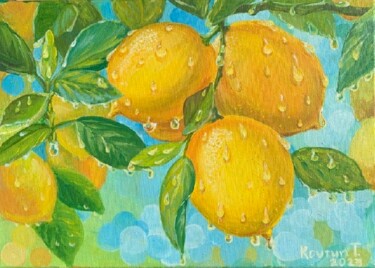 绘画 标题为“The freshness of le…” 由Tetiana Kovtun, 原创艺术品, 丙烯 安装在木质担架架上