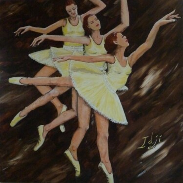 绘画 标题为“Danseuses vanille” 由Eric Garnier (Idji), 原创艺术品, 丙烯 安装在木质担架架上