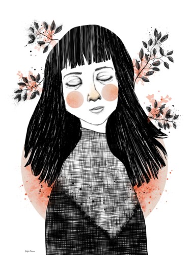 Digital Arts titled "Portrait #1" by Sofia Passos, Original Artwork, Digital Painting