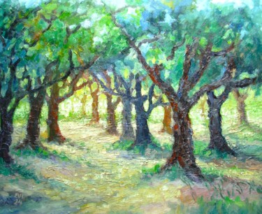 제목이 "Olive Grove Landsca…"인 미술작품 Elena Ivanova로, 원작, 기름 나무 들것 프레임에 장착됨