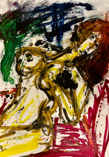 Pittura intitolato "Ambiance du soir" da Julien Danaux (Artdanaux), Opera d'arte originale, Olio