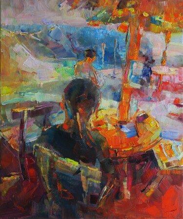 Café XVIII Pintura titulada "Café XVIII" por Marta Lipowska, Obra de arte original, Oleo Montado en Bastidor de camilla de madera