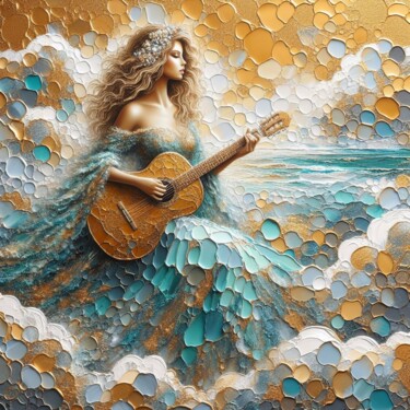 Digital Arts titled "Harmony's Reverie" by Abstract Bliss, Original Artwork, Digital Painting