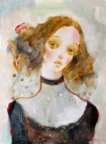The secret of my heart Painting titled "The secret of my he…" by Isolde Pavlovskaya, Original Artwork, Oil Mounted on Cardboard