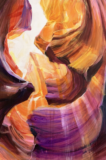 Sun in curves Painting titled "Sun in curves" by Ekaterina Glazkova, Original Artwork, Acrylic