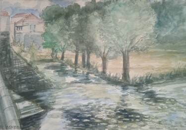 Painting titled "Avant de passer le…" by Jean-Claude Bemben, Original Artwork, Watercolor