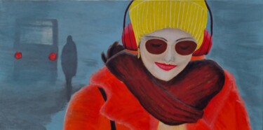 Schilderij getiteld "Mabel" door Olke, Origineel Kunstwerk, Acryl