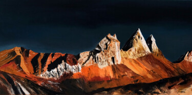 Peinture intitulée "Les Aiguilles d'Arv…" par Jacques Rochet, Œuvre d'art originale, Huile