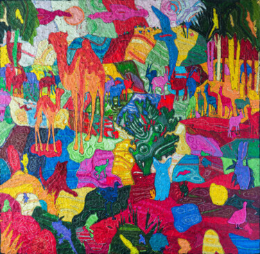 "African Mosaic" from the "Wonderful World" series. 绘画 标题为“"African Mosaic" fr…” 由Gala Reya, 原创艺术品, 丙烯