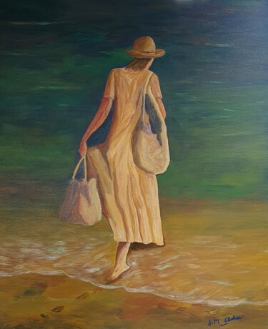 Painting titled "Bains de pieds" by Jean-Marie Cluchier, Original Artwork, Acrylic