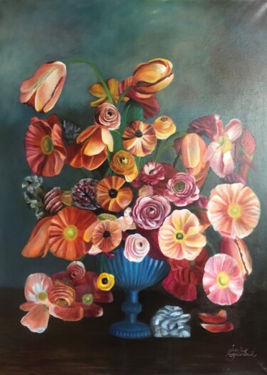 绘画 标题为“Still Life Passion” 由Jennie Smallenbroek, 原创艺术品, 油 安装在木质担架架上
