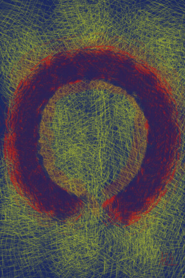 Schilderij getiteld "Círculo abierto" door Miguel Sanguesa, Origineel Kunstwerk, Digitaal Schilderwerk