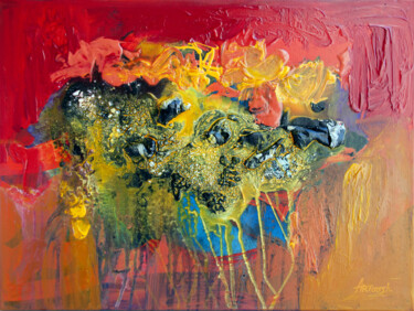Abstrait-10-24 Peinture intitulée "Abstrait-10-24" par Artoosh Mouradian, Œuvre d'art originale, Acrylique Monté sur Châssis en bois