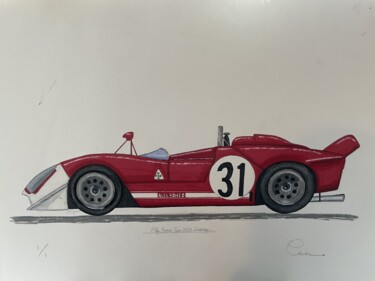 图画 标题为“Alfa Romeo type 33/…” 由Ced Crn, 原创艺术品, 标记