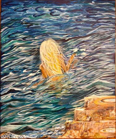 Peinture intitulée "Eaux divines" par Delphine Moradi, Œuvre d'art originale, Acrylique
