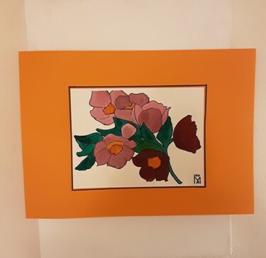 Malerei mit dem Titel "Christrosen." von Angelo Marzullo, Original-Kunstwerk, Aquarell