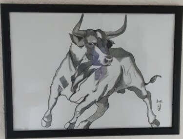제목이 "Toro"인 미술작품 Angelo Marzullo로, 원작, 흑연