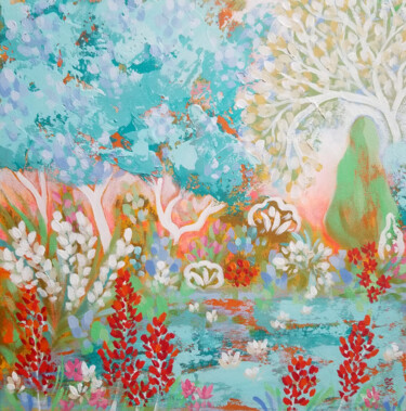 绘画 标题为“Morning Song” 由Karen Rieger, 原创艺术品, 丙烯 安装在木质担架架上