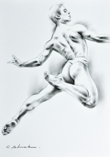 Male Study 5 图画 标题为“Male Study 5” 由Chung Yau Shek, 原创艺术品, 木炭