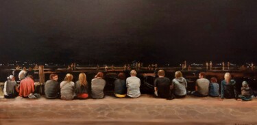 Schilderij getiteld "Waiting for the fir…" door Dave Geukens, Origineel Kunstwerk, Acryl