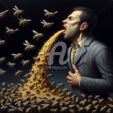 Цифровое искусство под названием "Beekeeper." - Ievgeniia Bidiuk, Подлинное произведение искусства, Цифровая живопись