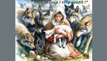 数字艺术 标题为“TOI LE LOUP” 由Pierre Peytavin, 原创艺术品, AI生成的图像