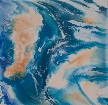Peinture intitulée "MOIRURE" par Maryse Houppilliart, Œuvre d'art originale, Acrylique