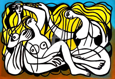 Jeux de plage II Peinture intitulée "Jeux de plage II" par Alexandre Lepage, Œuvre d'art originale, Acrylique