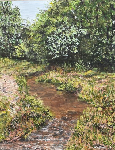 Ruisseau de Champiteau Painting titled "Ruisseau de Champit…" by Thierry Gautheron, Original Artwork, Acrylic Mounted on Wood Stretcher frame