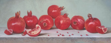 Pomegranate Harvest 제목이 "Pomegranate Harvest"인 미술작품 Stepan Ohanyan로, 원작, 기름 나무 들것 프레임에 장착됨