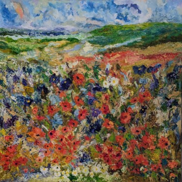 Un après-midi en Provence Peinture intitulée "Un après-midi en Pr…" par Nicole Caron, Œuvre d'art originale, Huile