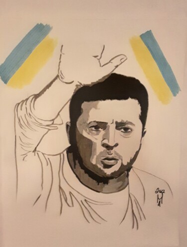绘画 标题为“Ukraine beste mann.” 由Angelo Marzullo, 原创艺术品, 丙烯